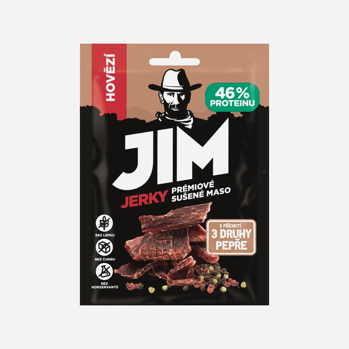 Jim Jerky Hovädzie 3 druhy korenia