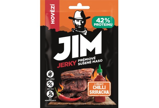 Jim Jerky Hovädzie chilli Sriracha