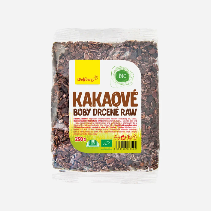 Kakaové boby (Nibsy) drcené BIO