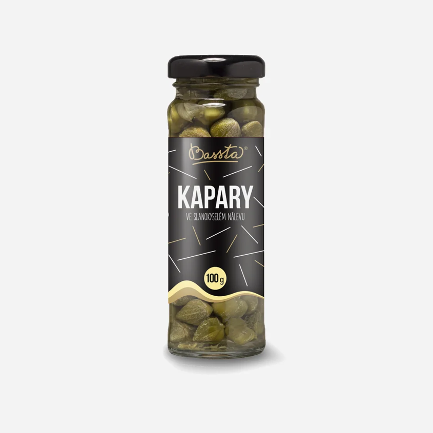 Kapary v slanokyslom náleve sklo