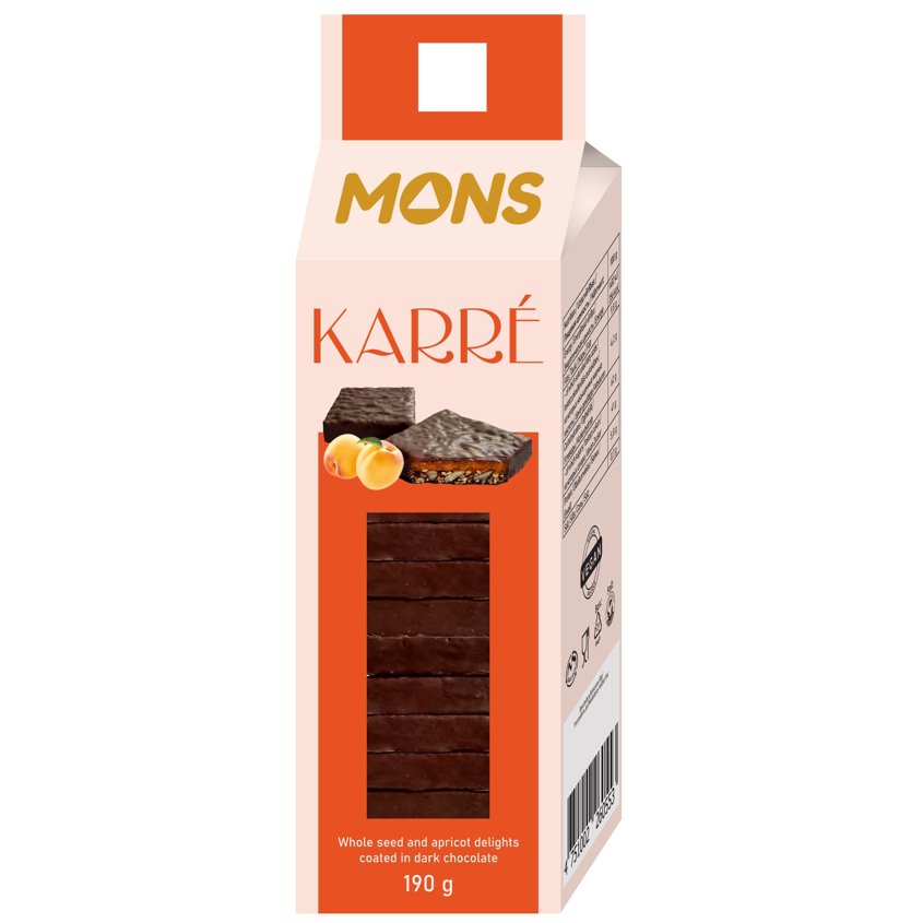 Karré Superfood - čtverečky ze semínek a meruněk v hořké čokoládě