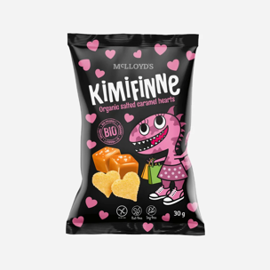 Kimifinne Snack srdiečka slaný karamel BIO