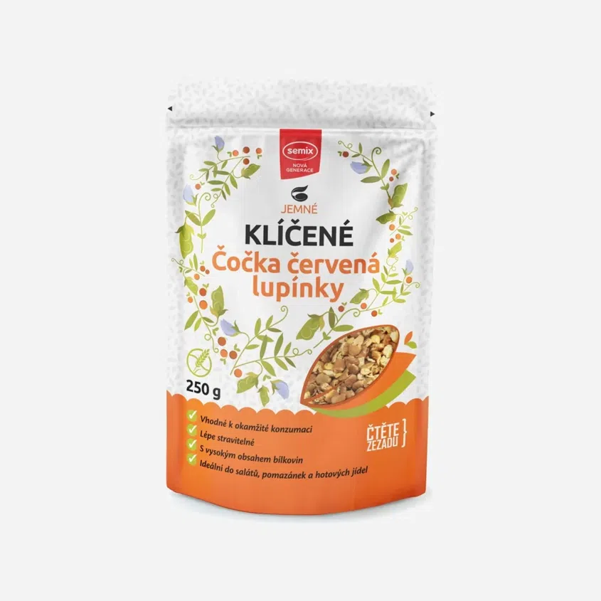 Klíčená čočka červená lupínky