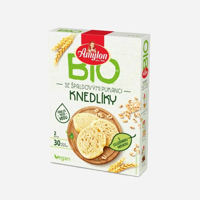 Knedlíky s celozrnnou moukou a špaldovými pukanci BIO
