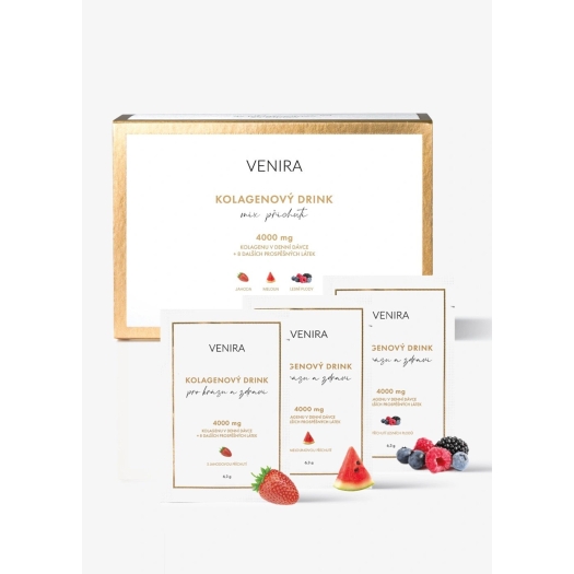 Kolagenový drink mix příchutí 30 x 6,3 g (jahoda, meloun, lesní plody)