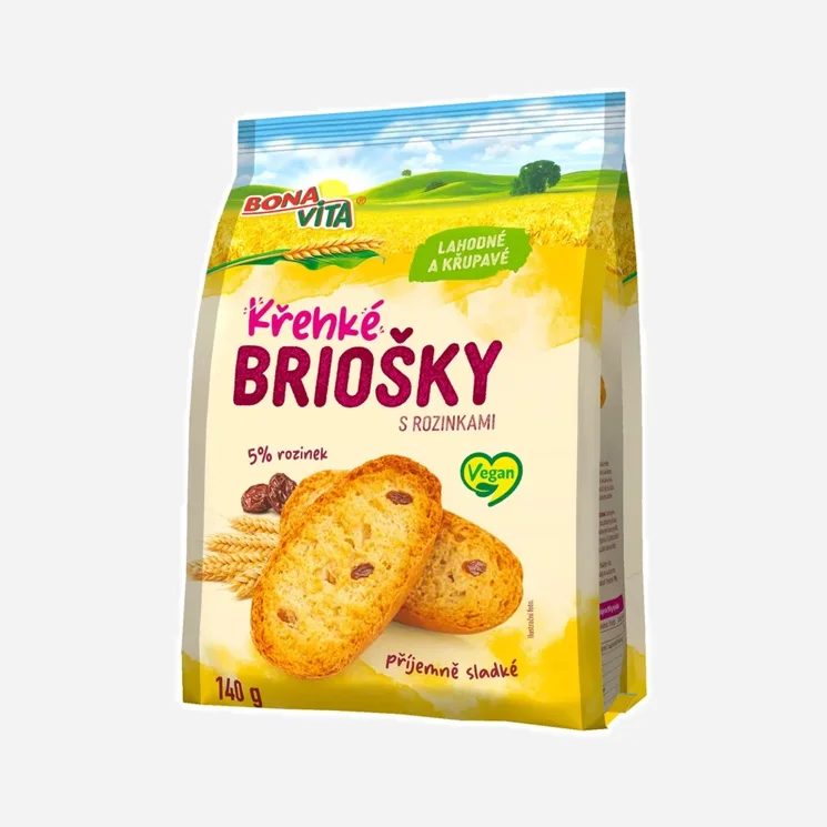 Křehké briošky s rozinkami 6 x 140 g