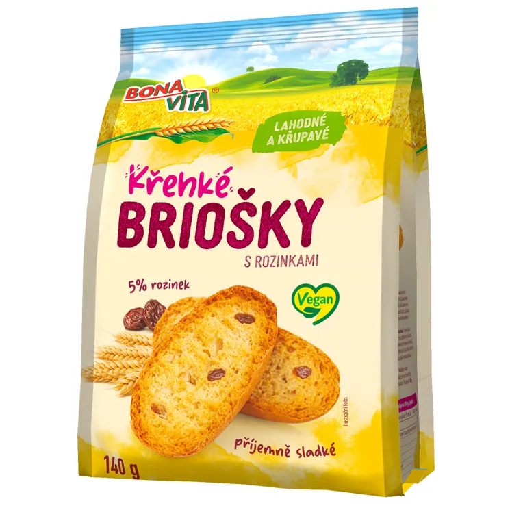 Křehké briošky s rozinkami 6 x 140 g