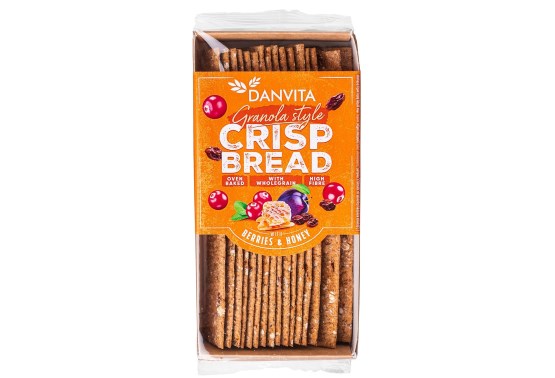 Krehké pšeničné granola plátky s ovocím a medom