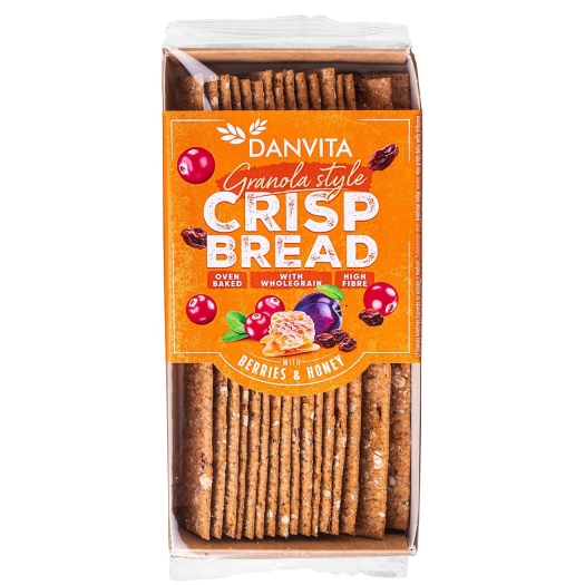 Krehké pšeničné granola plátky s ovocím a medom