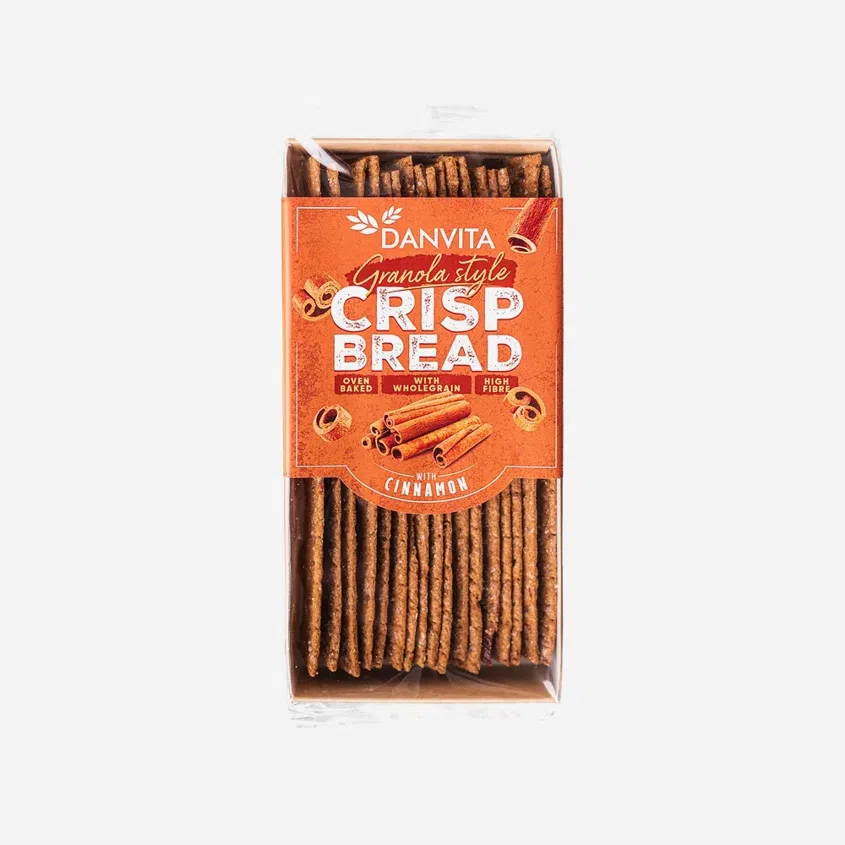 Křehké pšeničné granola plátky se skořicí