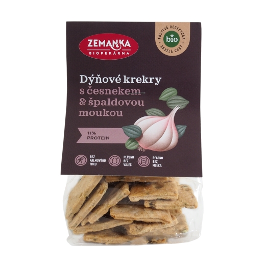Krekry s dýňovým semínkem a česnekem BIO
