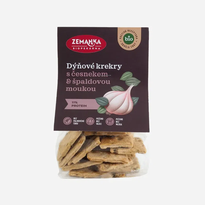 Krekry s dýňovým semínkem a česnekem BIO