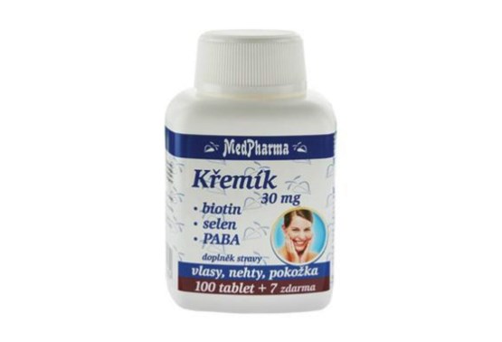 Křemík 30 mg + biotin, selen, PABA