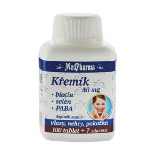 Křemík 30 mg + biotin, selen, PABA