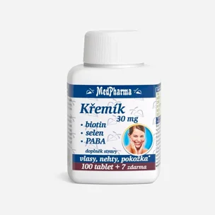 Křemík 30 mg + biotin + selen + PABA