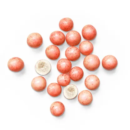 Křupavé kuličky s jogurtovou příchutí a malinami