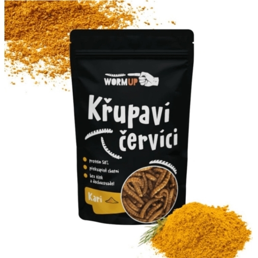 Křupaví červíci s kari 80 g