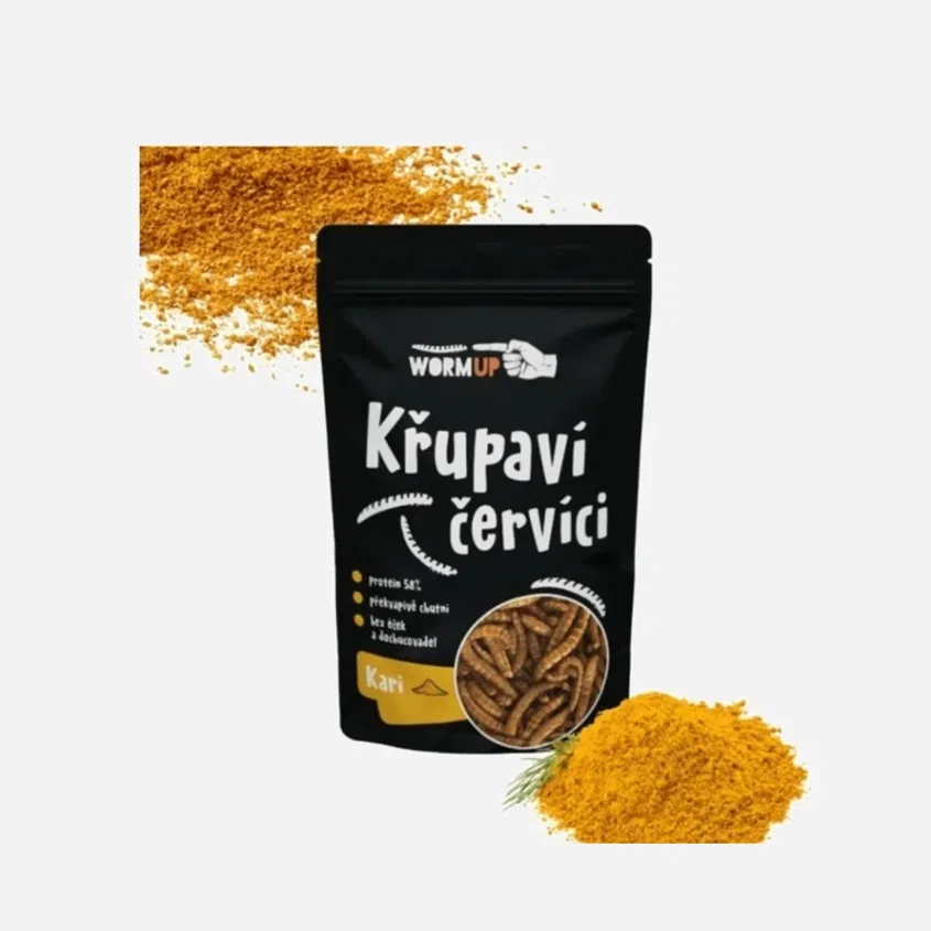 Křupaví červíci s kari 80 g