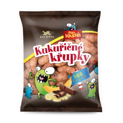 Křupky kukuřičné banánové s čokoládou
