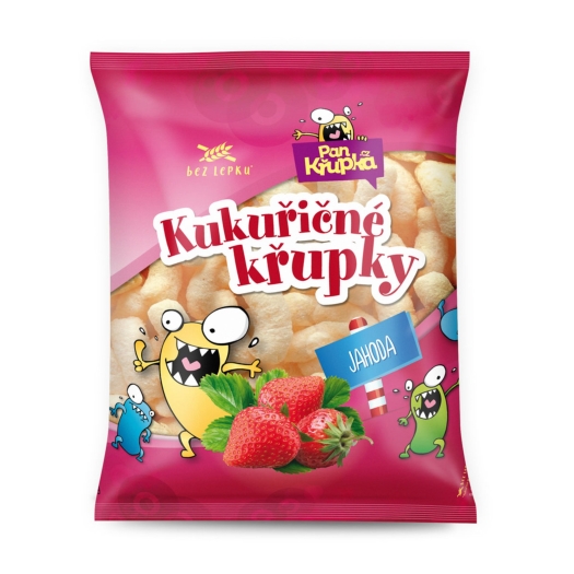 Křupky kukuřičné jahodové