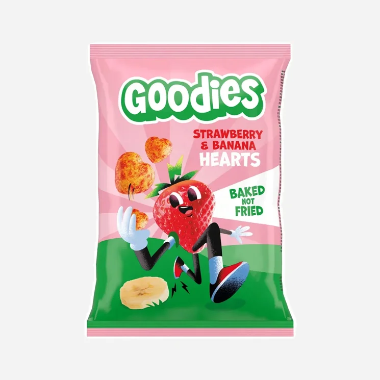 Křupky srdíčka banán a jahoda