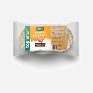 Kukuřičné chlebíčky se slaným karamelem s jogurtovou polevou