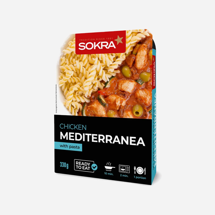 Kuřecí v omáčce Mediterranea s těstovinami