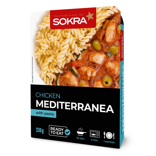 Kuřecí v omáčce Mediterranea s těstovinami