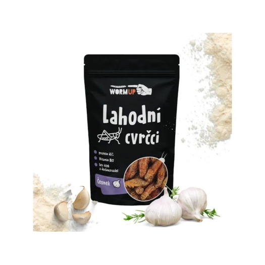 Lahodní cvrčci česnek