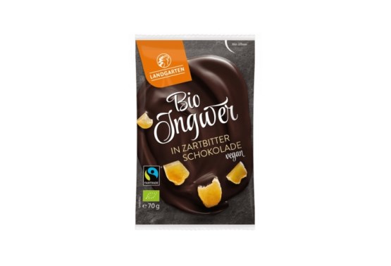 Landgarten Bio zázvor v hořké čokoládě 50g expirace