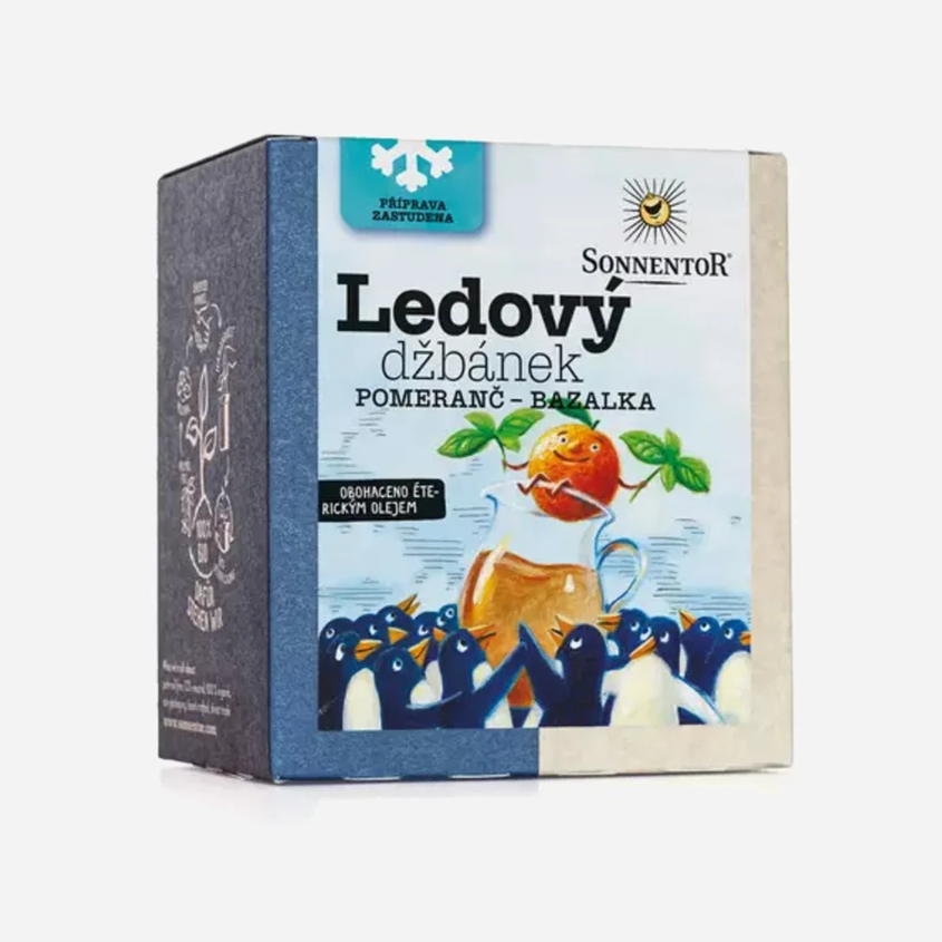 Ledový džbánek  BIO pomeranč, bazalka
