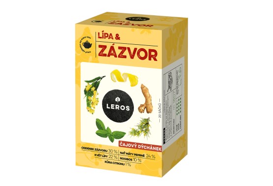 LEROS ČAJOVÝ DÝCHÁNEK, LÍPA & ZÁZVOR 20x2g