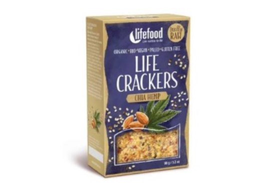 LIFE CRACKERS Konopné s chia RAW BIO 90 g 1085