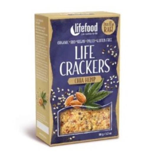 Life crackers konopné s chia semínky BIO