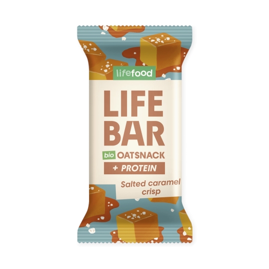 Lifebar Oat snack protein slaný karamel BIO