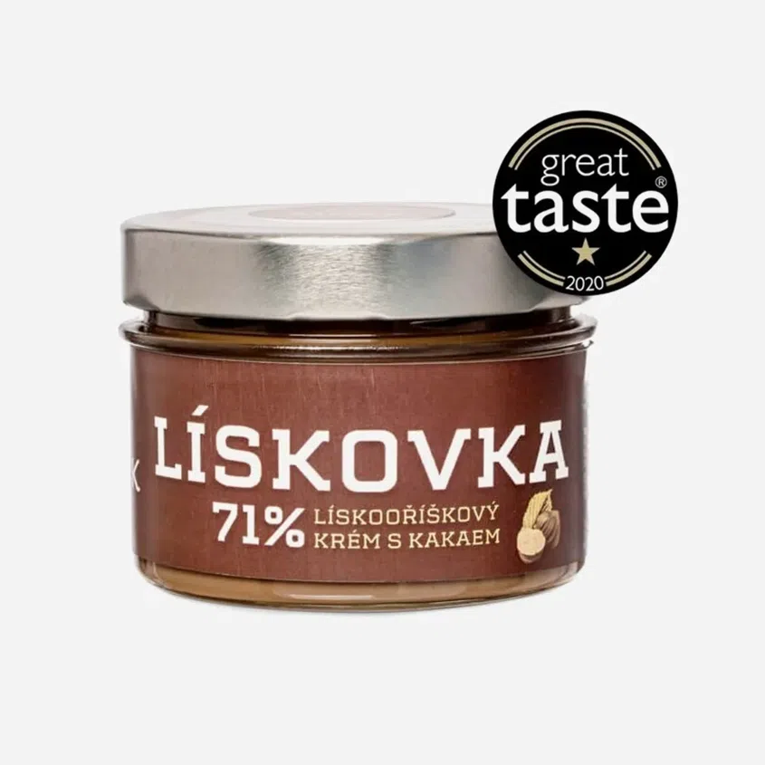 Lískovka, 71% lískooříškový krém s kakaem