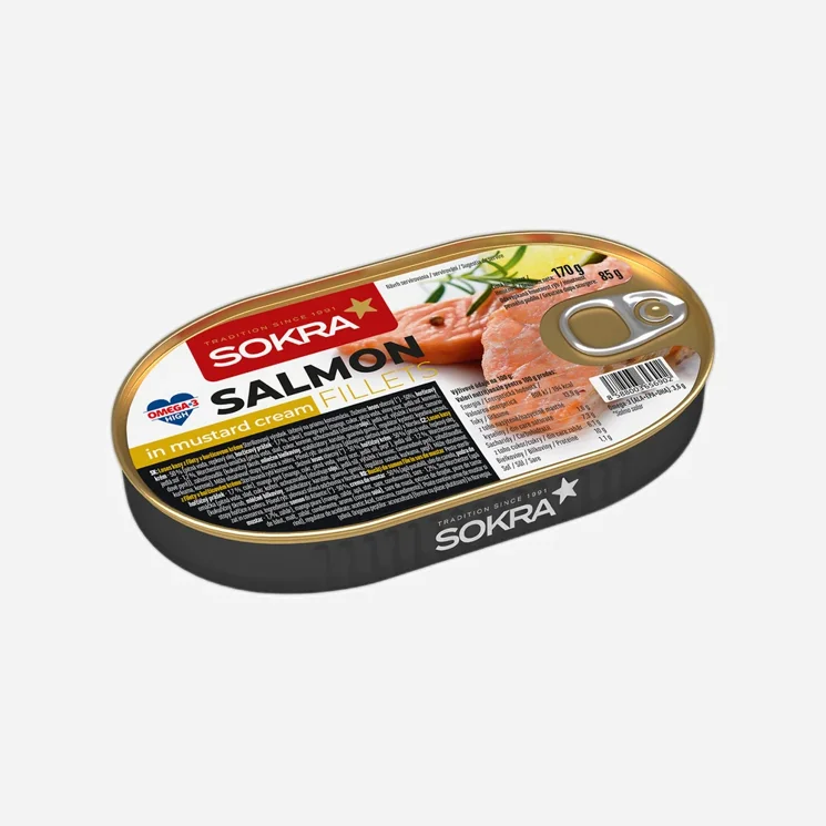 Losos kousky filetů v hořčičném krému