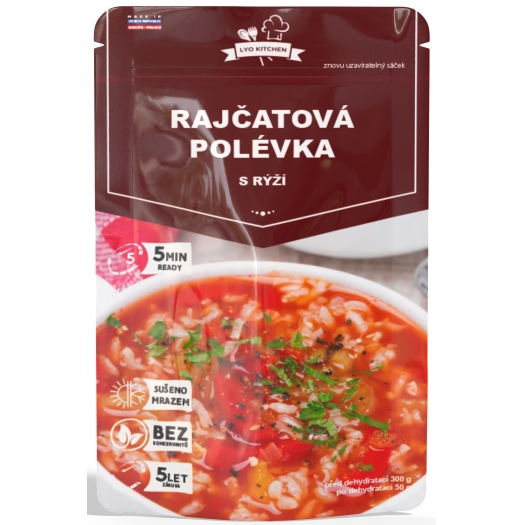 Lyofilizovaná rajčatová polévka s rýží
