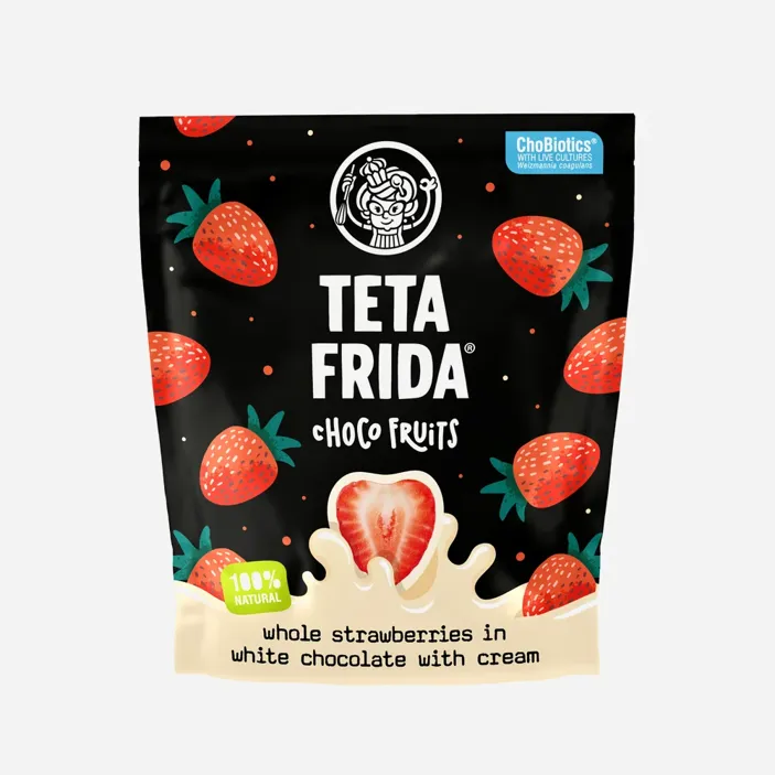 Lyofilizované jahody v bílé čokoládě