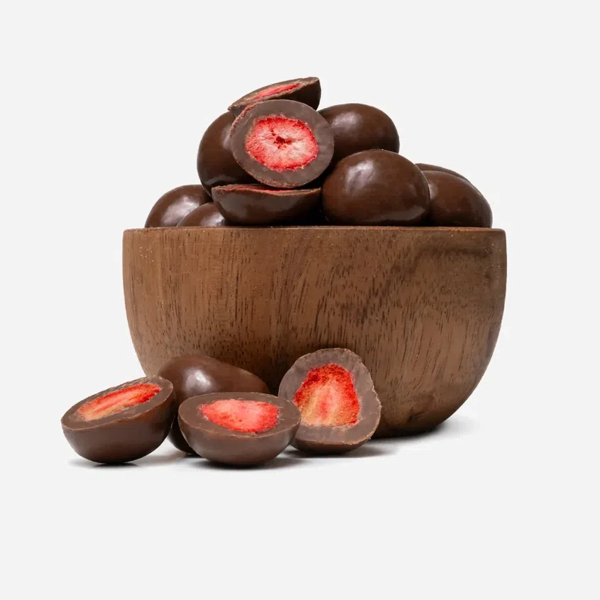 Lyofilizované jahody v mléčné čokoládě