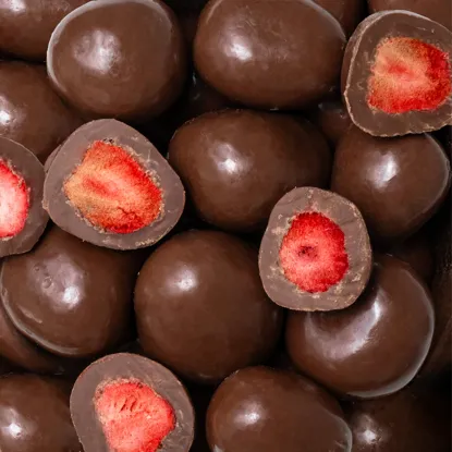 Lyofilizované jahody v mléčné čokoládě
