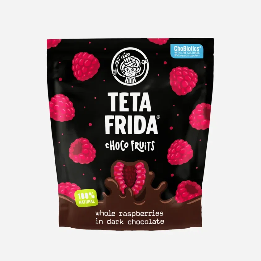 Lyofilizované maliny v hořké čokoládě