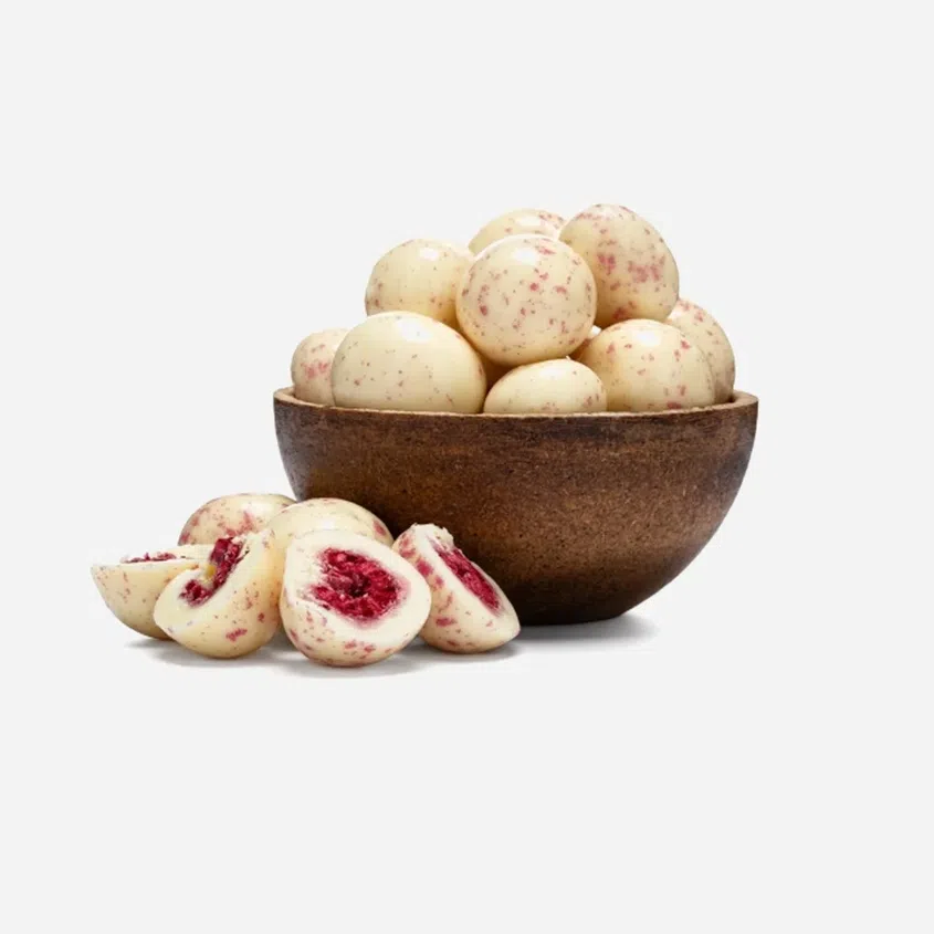 Lyofilizované maliny v jogurtové čokoládě