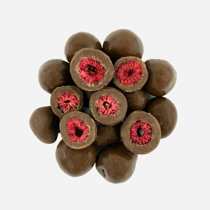 Lyofilizované maliny v mléčné čokoládě