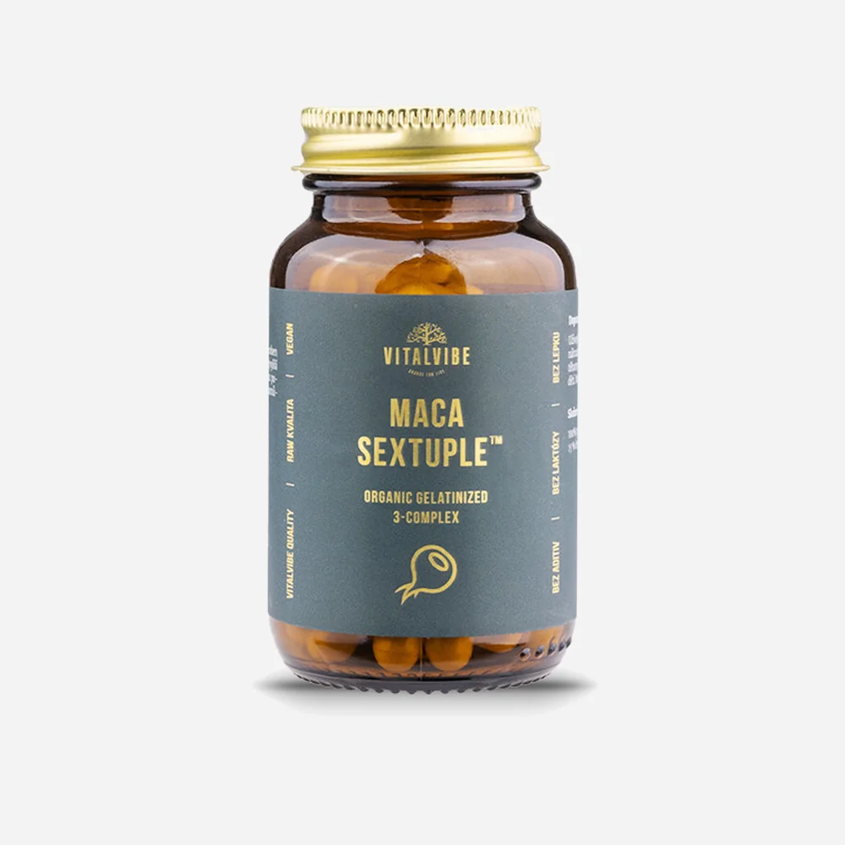 Maca Sextuple™ BIO Gelatinized 3-Complex, 60 kapslí