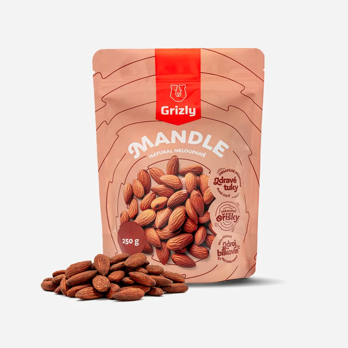Mandle natural neloupané