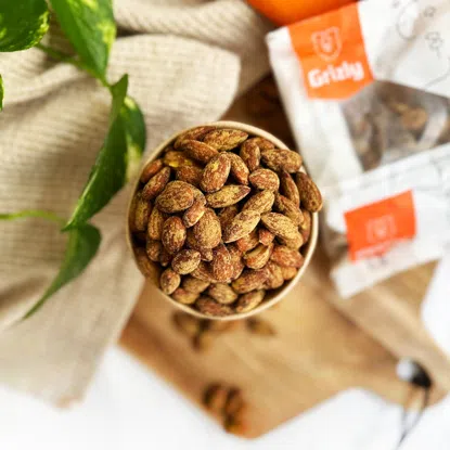 Mandle pražené solené s příchutí hořčice