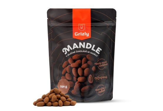 Mandle v mléčné čokoládě obalené skořicí
