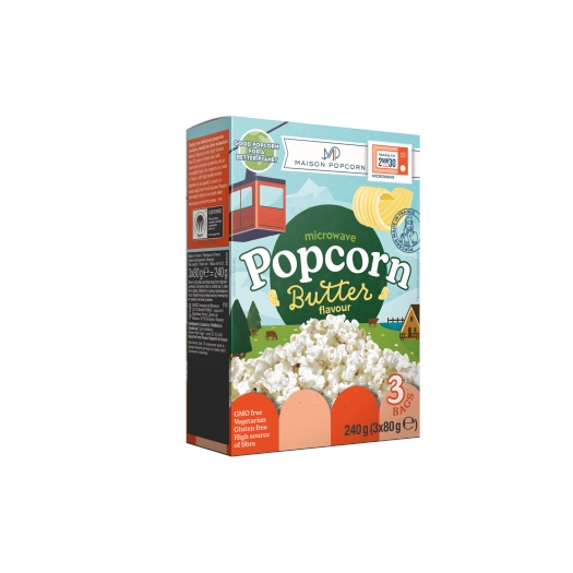 Máslový popcorn do mikrovlnky 3x80 g