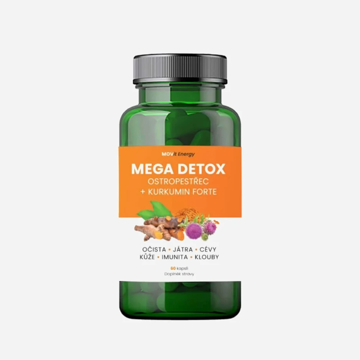 Mega Detox Ostropestřec + Kurkumin FORTE, 60 kapslí